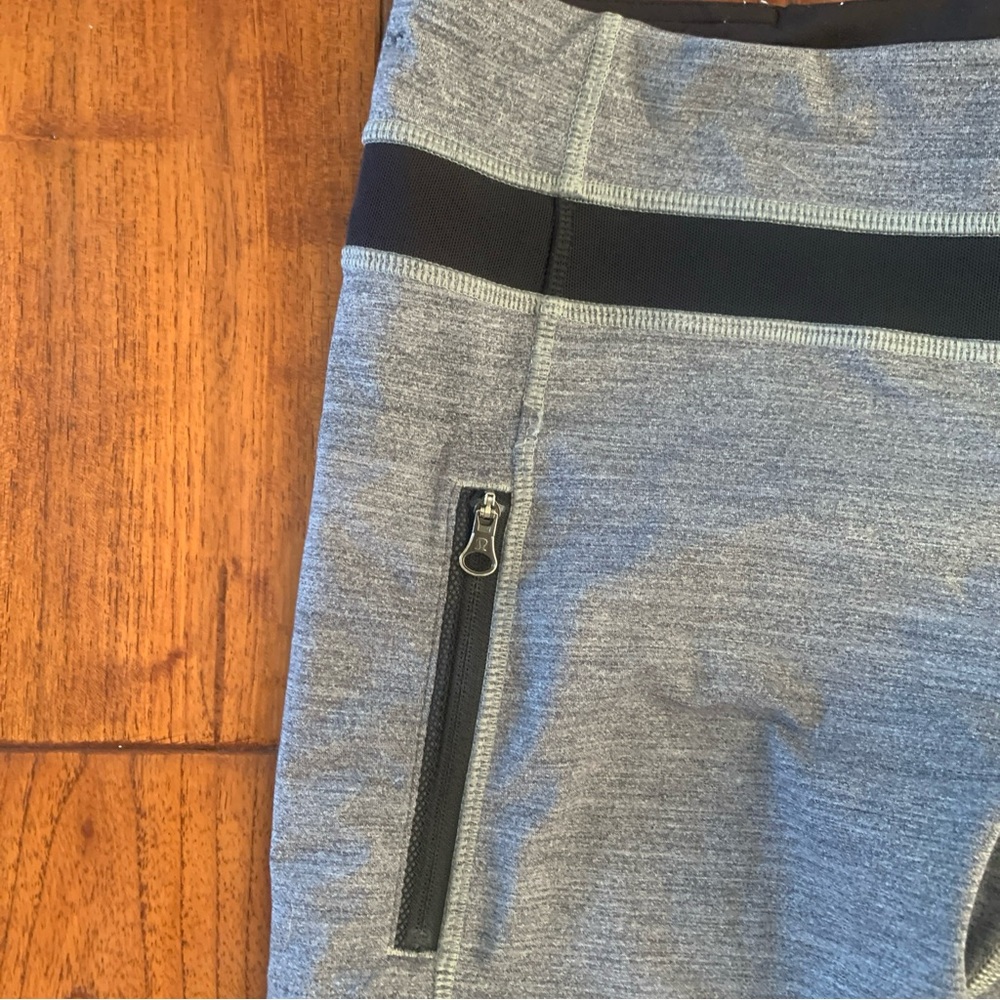 Lululemon Women's Inspire Tight II Gray/Black Size 8 Leggings Mesh Zip Pockets - Picture 2 of 10